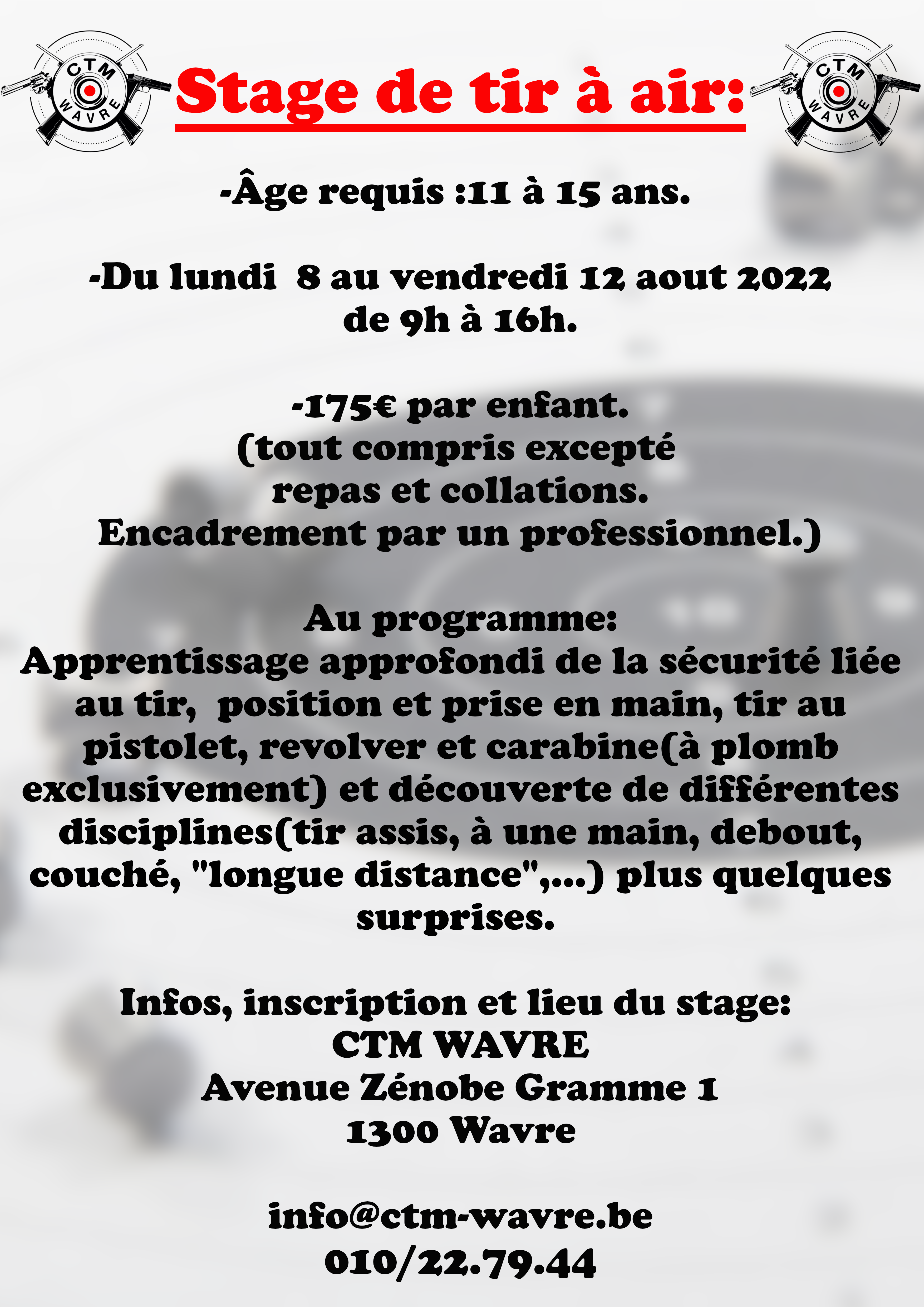 Stage de Tir à air pour jeunes