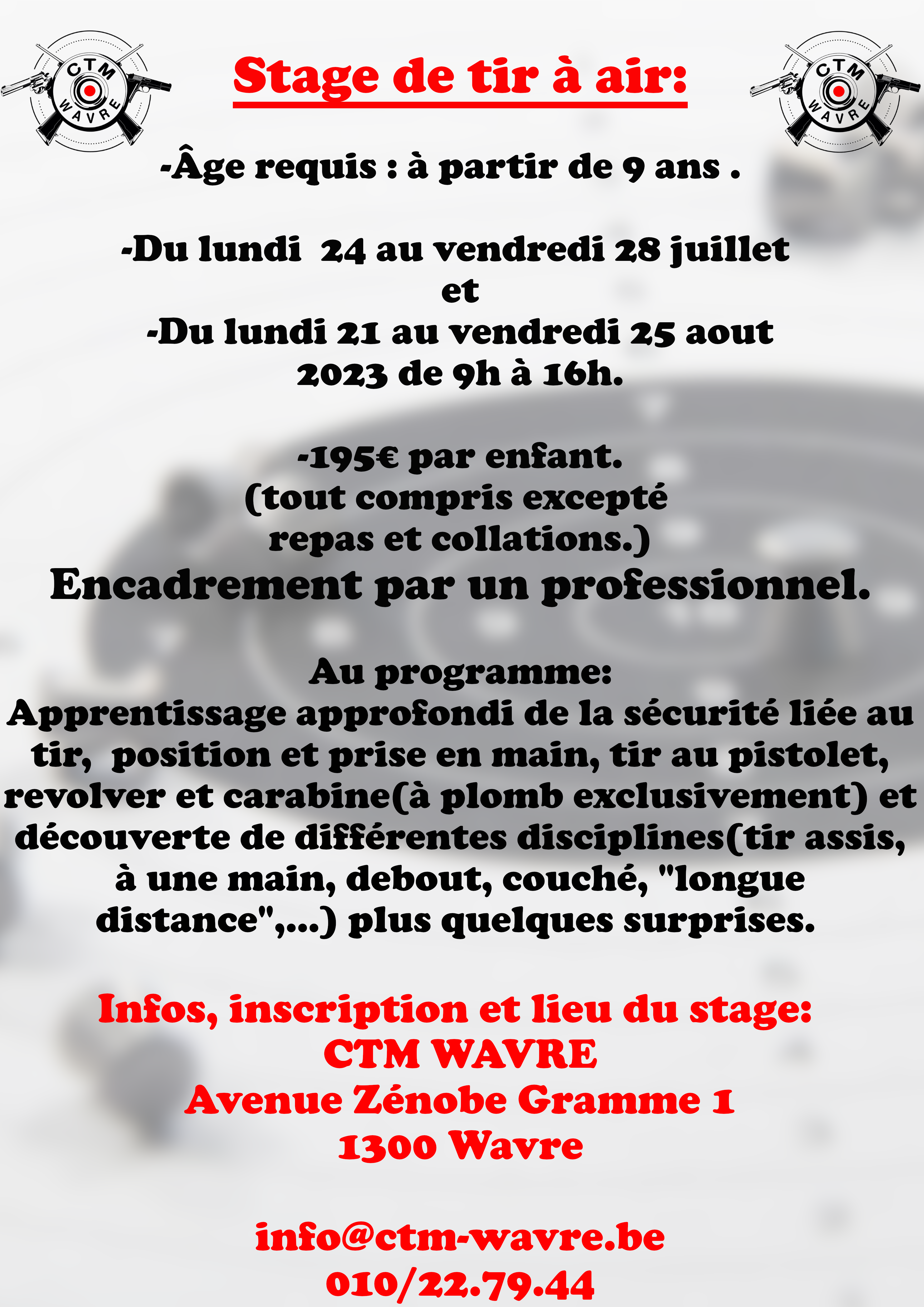 Stages de tir à air 