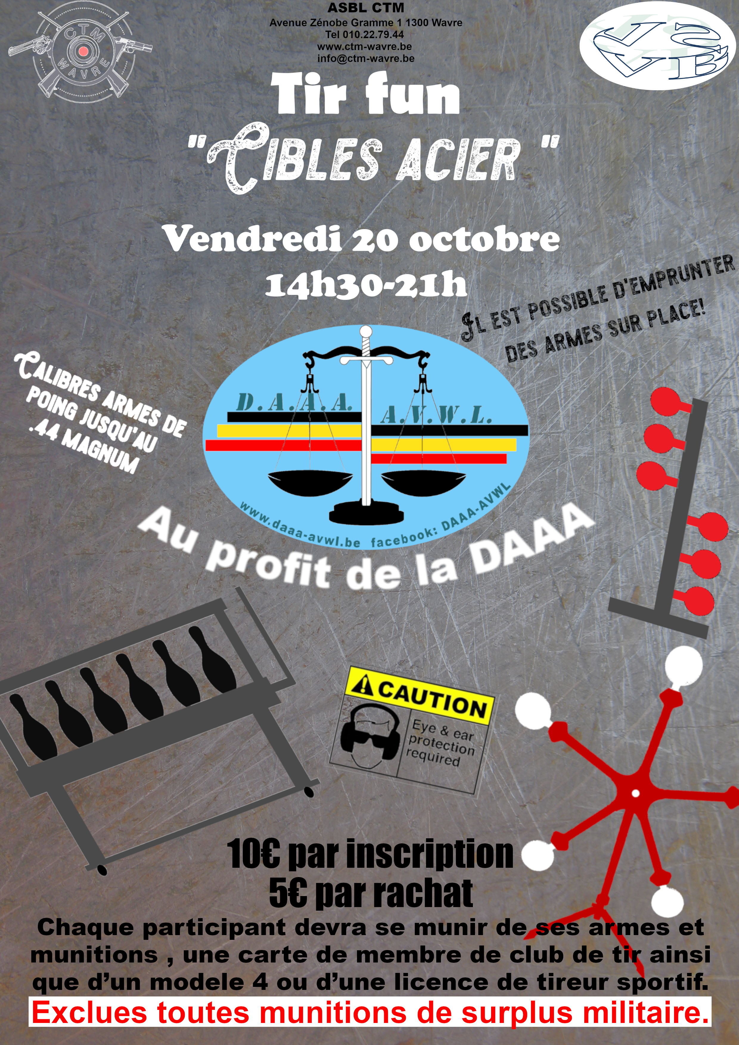 Tir cibles métalliques au profit de la DAAA